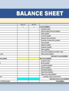 Editable Marital Balance Sheet Template Excel Sample