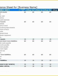 Editable New Business Balance Sheet Template Doc