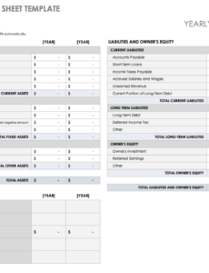 Editable New Business Balance Sheet Template Pdf Example