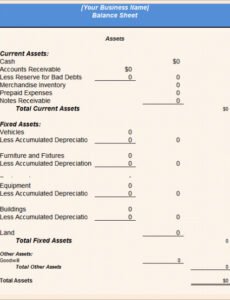 Free Opening Day Balance Sheet Template Doc