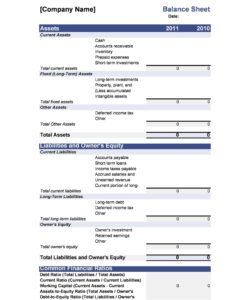 Free Opening Day Balance Sheet Template Excel Sample