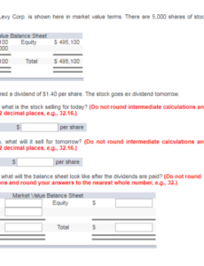 Market Value Balance Sheet Template Word Example