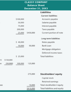 Printable Llc Balance Sheet Template Word