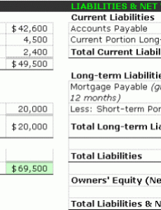 Printable Opening Day Balance Sheet Template Excel