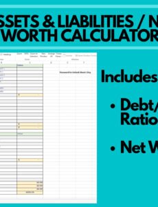 Professional Net Worth Balance Sheet Template Doc Example
