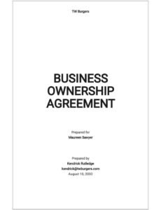 Best Transfer Of Business Ownership Contract Template  Example