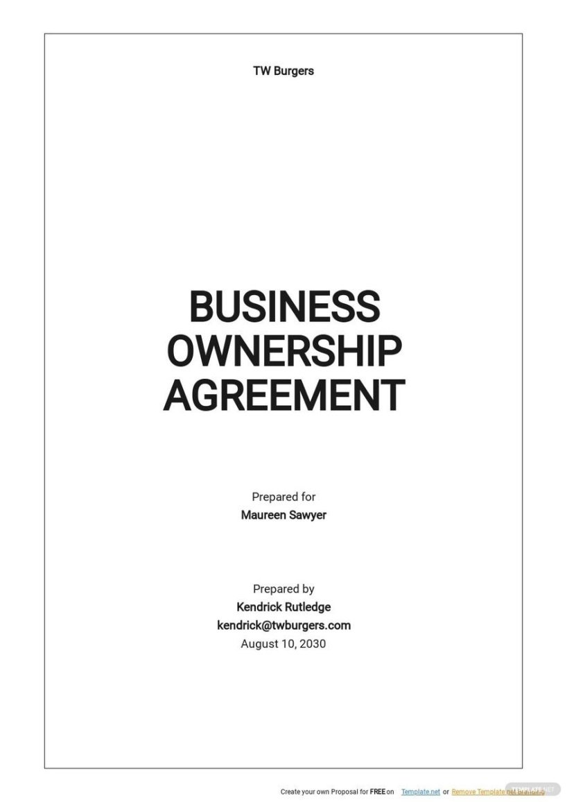 Best Transfer Of Business Ownership Contract Template  Example