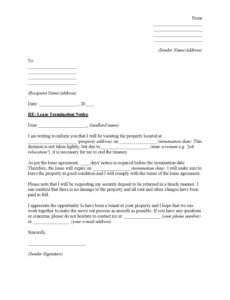 Costum 30 Day Notice Contract Termination Letter Template Excel