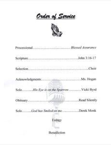 Costum Christian Funeral Program Template Pdf