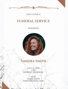 Costum Digital Funeral Invitation Template Word Sample
