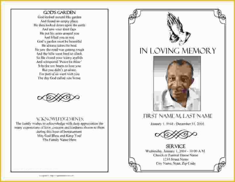 Costum Funeral Remembrance Cards Template