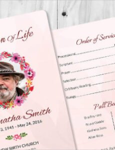 Editable Baptist Funeral Order Of Service Template  Sample