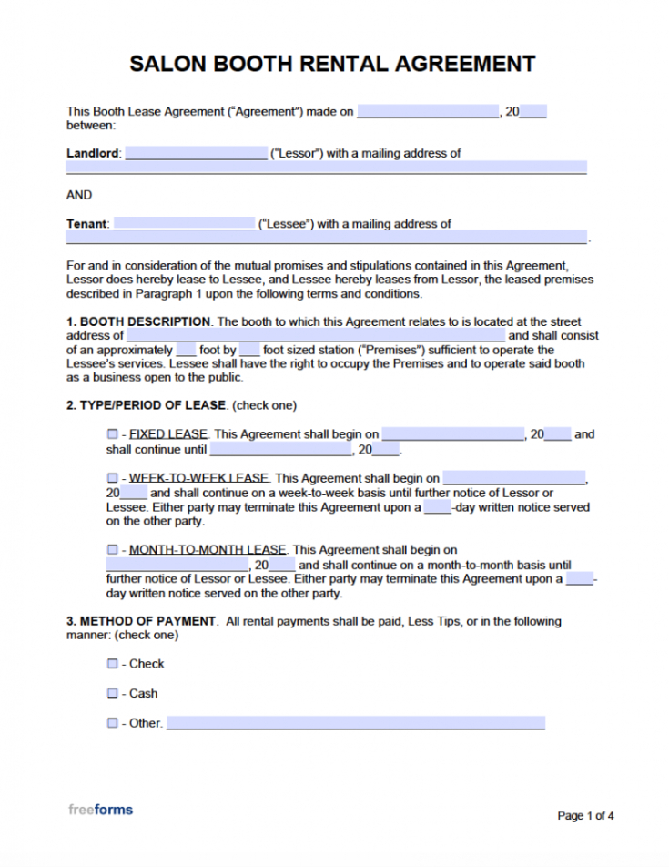 Editable Beauty Salon Contract Of Employment Template