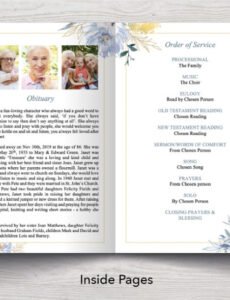 Editable Celebration Of Life Funeral Program Template Word Sample