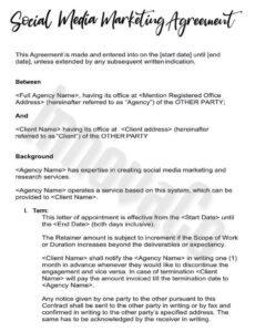 Editable Social Media Management Contract Template