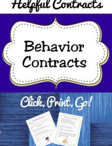 Free Behavior Contract For Elementary Students Template Excel Sample