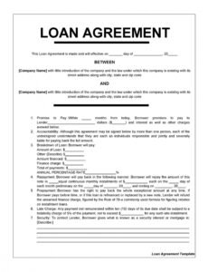 Free Borrowing Money From A Friend Contract Template Excel