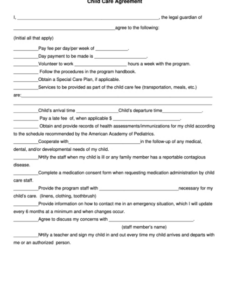 Free In Home Child Care Contract Template  Example