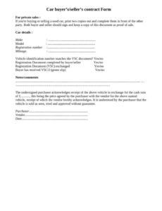 Free Second Hand Car Sale Contract Template