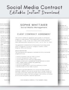 Free Social Media Management Contract Template Word Sample