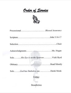 Funeral Ceremony Program Templates Word Sample