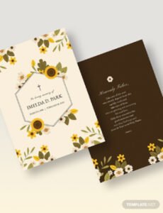 Funeral Remembrance Cards Template Word Example