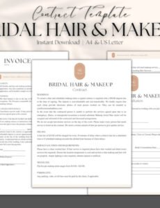 Printable Bridal Hair And Makeup Contract Template Excel