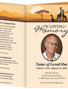 Printable Christian Funeral Program Template Doc Sample