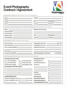 Printable Work For Hire Photographer Contract Template Pdf Sample