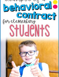 Professional Behavior Contract For Elementary Students Template Word Example