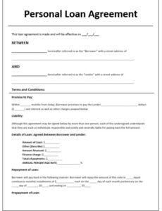 Professional Borrowing Money From Family Contract Template Excel Example