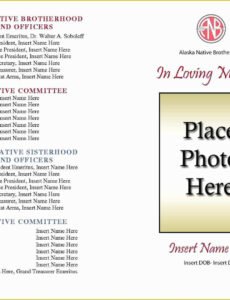 Professional Celebration Of Life Funeral Program Template Word Example