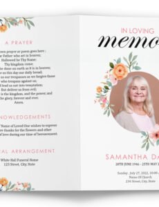 Professional Floral Funeral Program Templates  Example