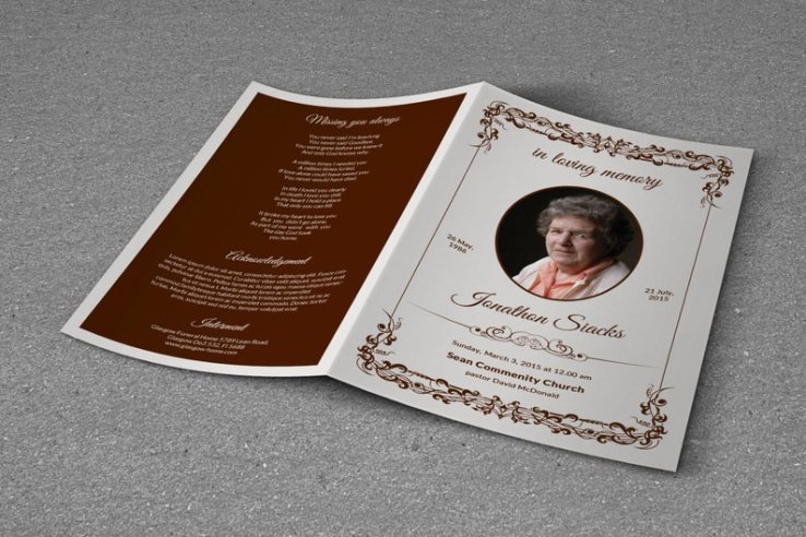 Professional Traditional Catholic Funeral Program Template Excel Example