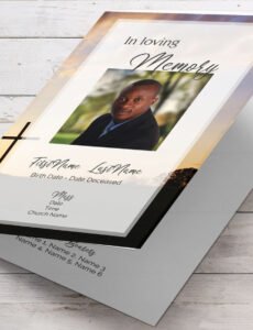 Professional Traditional Catholic Funeral Program Template Word Example