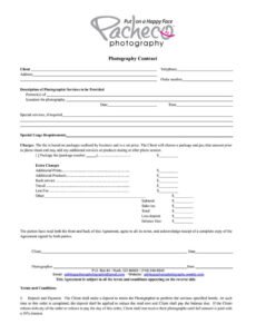 Professional Work For Hire Photographer Contract Template Pdf Sample