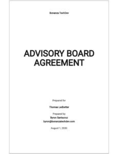 Advisory Board Roles And Responsibilities Template Pdf