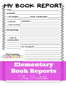 Best Book Report Template For 1St Graders Pdf Example