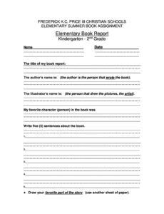 Best Book Report Template For 6Th Graders Pdf Sample