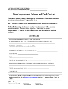 Best Home Remodel Contract Template Doc Sample