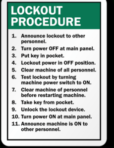 Best Lock Out Tag Out Procedures Template Excel Sample