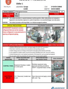 Best Lock Out Tag Out Procedures Template Word Sample