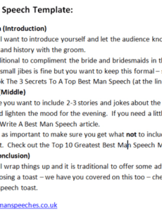 Best Man Speech Template Best Friend Doc Sample