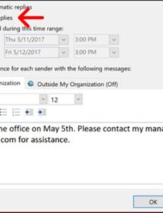 Costum Out Of Office Automatic Reply Template Excel