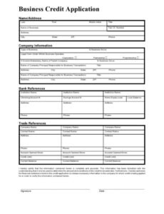 Editable Business To Business Credit Application Template Word Sample