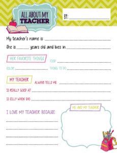 Editable Get To Know Your Teacher Template Doc Sample