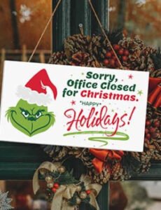 Editable Office Closed For Holiday Message Template Word Sample