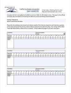 Free Interview Rating Scale 1-5 Template  Example