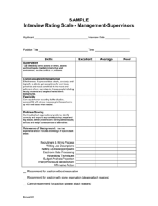 Free Interview Rating Scale 1-5 Template Pdf Example