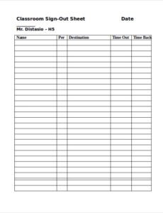 Free Sign In And Out Sheet Template Excel